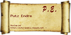 Putz Endre névjegykártya